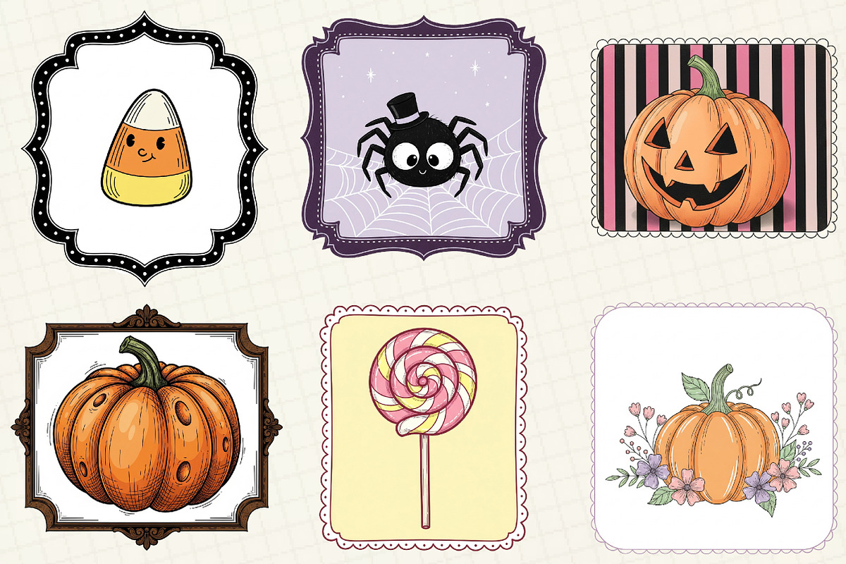Cute Halloween Frame Sublimation, an Illustration by OK Design (Photo 4 of 5)