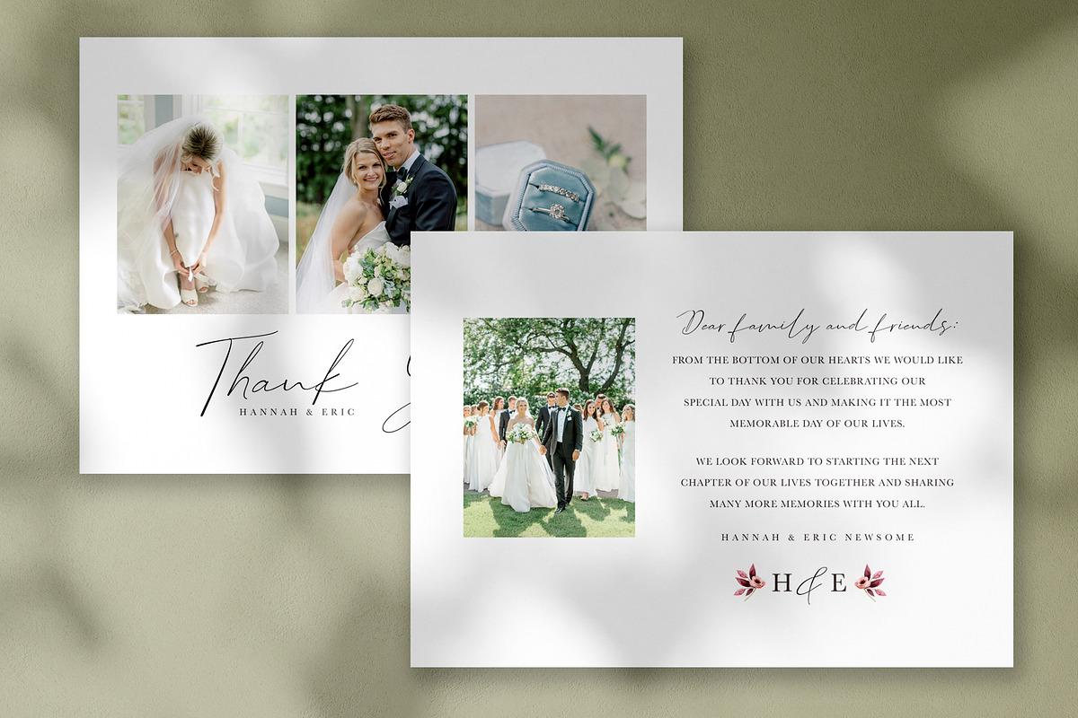 Canva + PS Wedding Thank You Card, a Card Template by By Stephanie Design