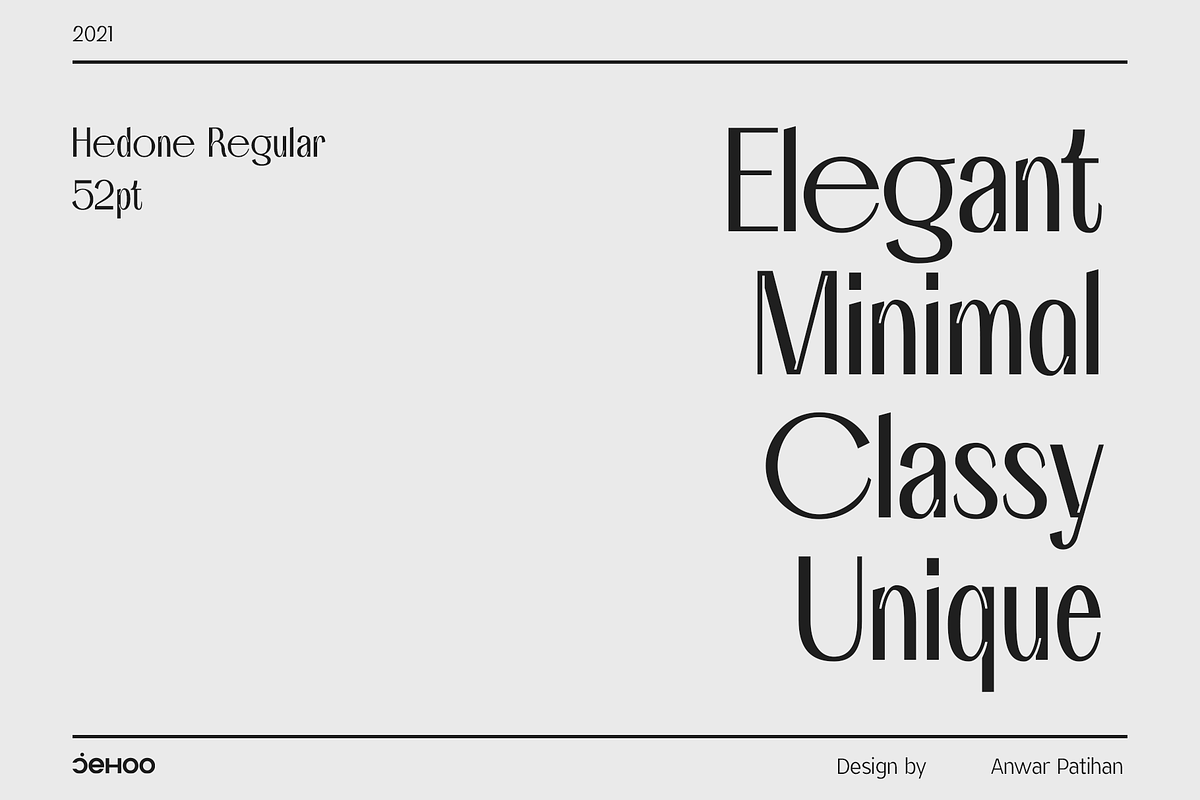 Hedone luxurious sans Typeface, a Font by Jehoo Creative (Photo 2 of 10)
