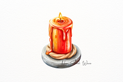 Hyperrealistic Watercolor Candle, an Object Illustration by New-School-Wave (Thumbnail 3 of 5)
