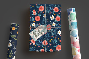 Gift Paper Roll Mockup Pattern Showc