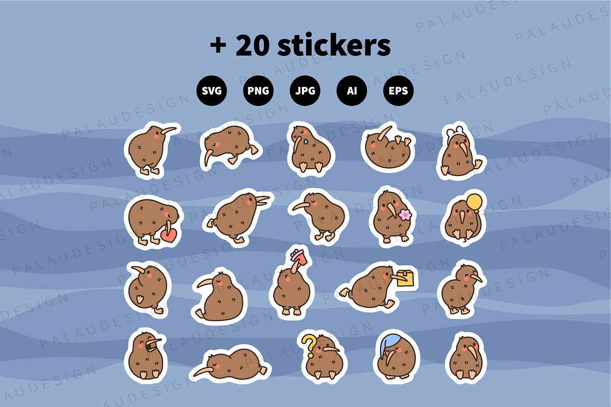 Cute Kawaii Kiwi Bird Character, an Animal Illustration by Palau (Photo 12 of 12)
