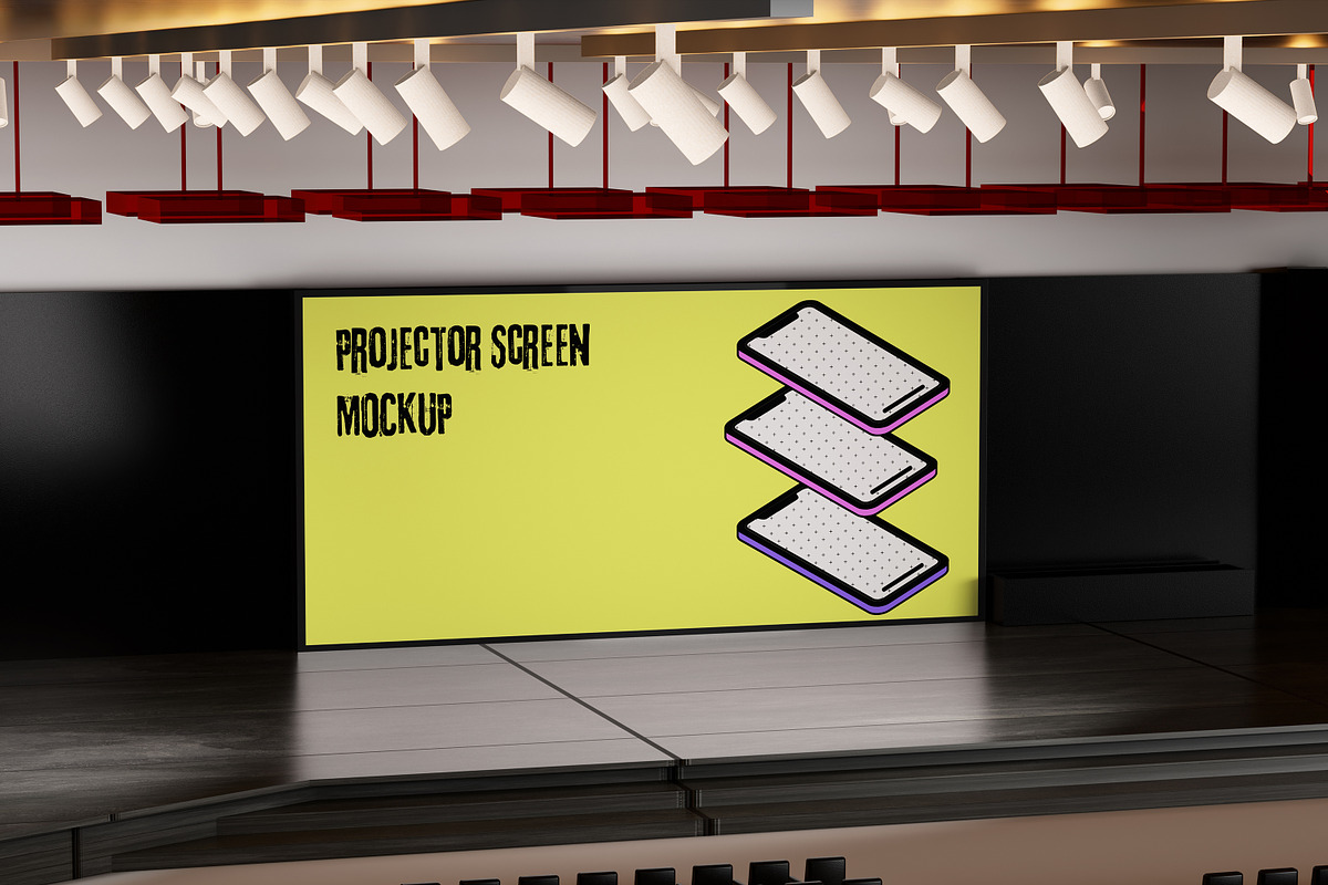 PROJECTOR SCREEN MOCKUP, an Advertising Mockup by safrizalstudio (Photo 3 of 4)