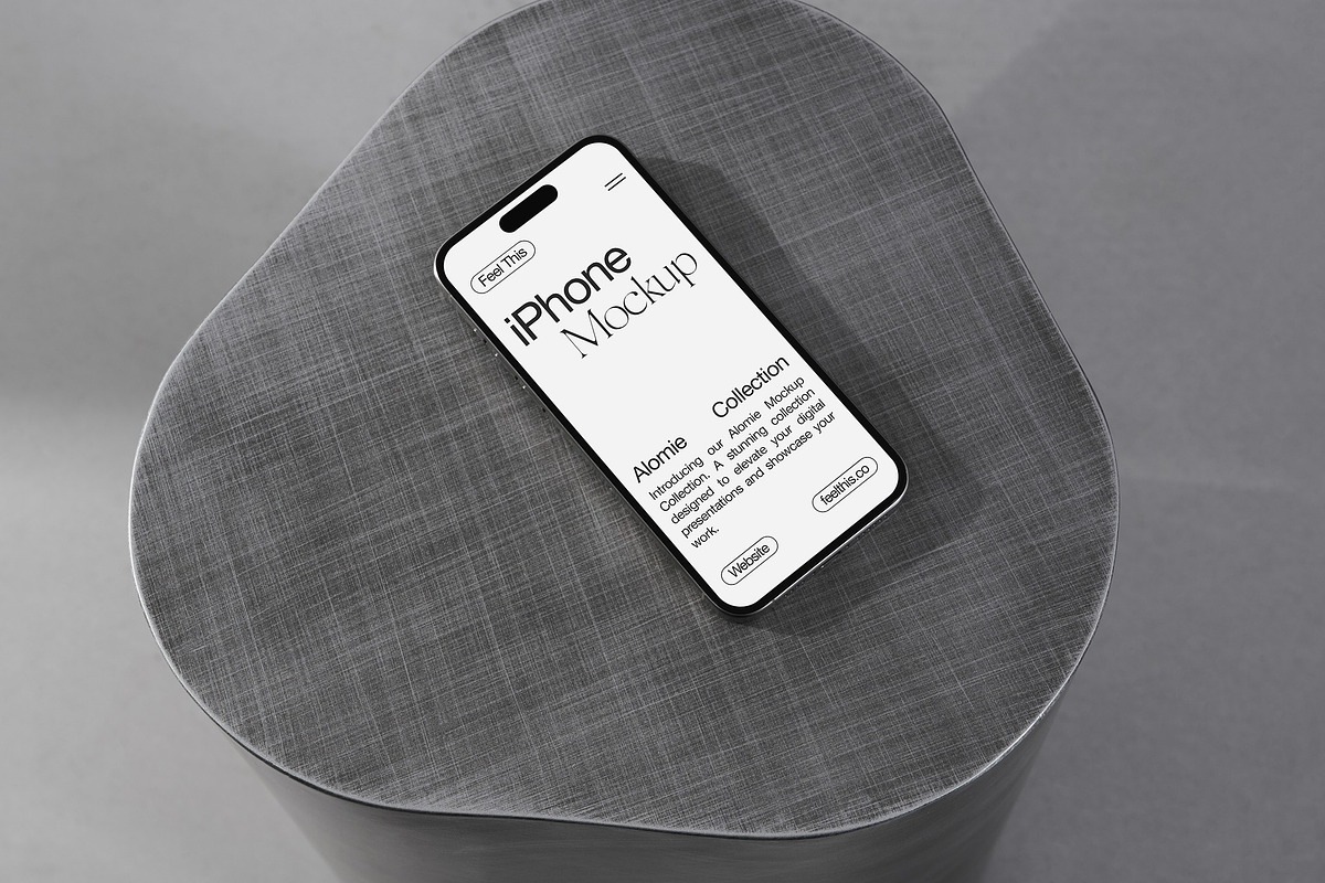 iPhone Pro on Metal Table Mockup, an iPhone Mockup by Feel This (Photo 1 of 2)