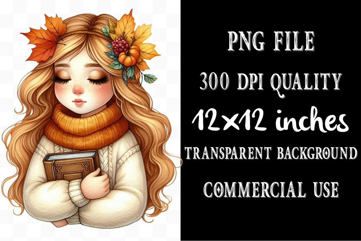 Watercolor Autumn Library Clipart, an Illustration by Designking (Photo 4 of 5)