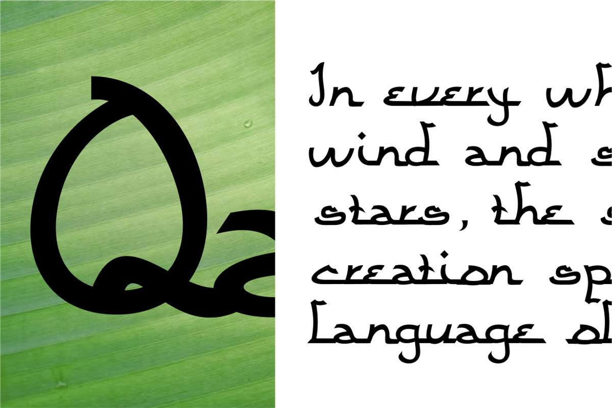 Qamarina Islamic Display Font, a Script Font by Vadovastd (Photo 3 of 7)