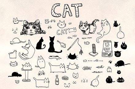 60+ Cat Vector Graphics Bundle