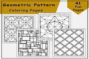 Geometric Pattern Coloring Pages, a Print Template by Made By Ahmed (Thumbnail 1 of 4)
