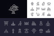 Country Icon Art Set, an Outline Icon by Prosymbols (Thumbnail 5 of 8)