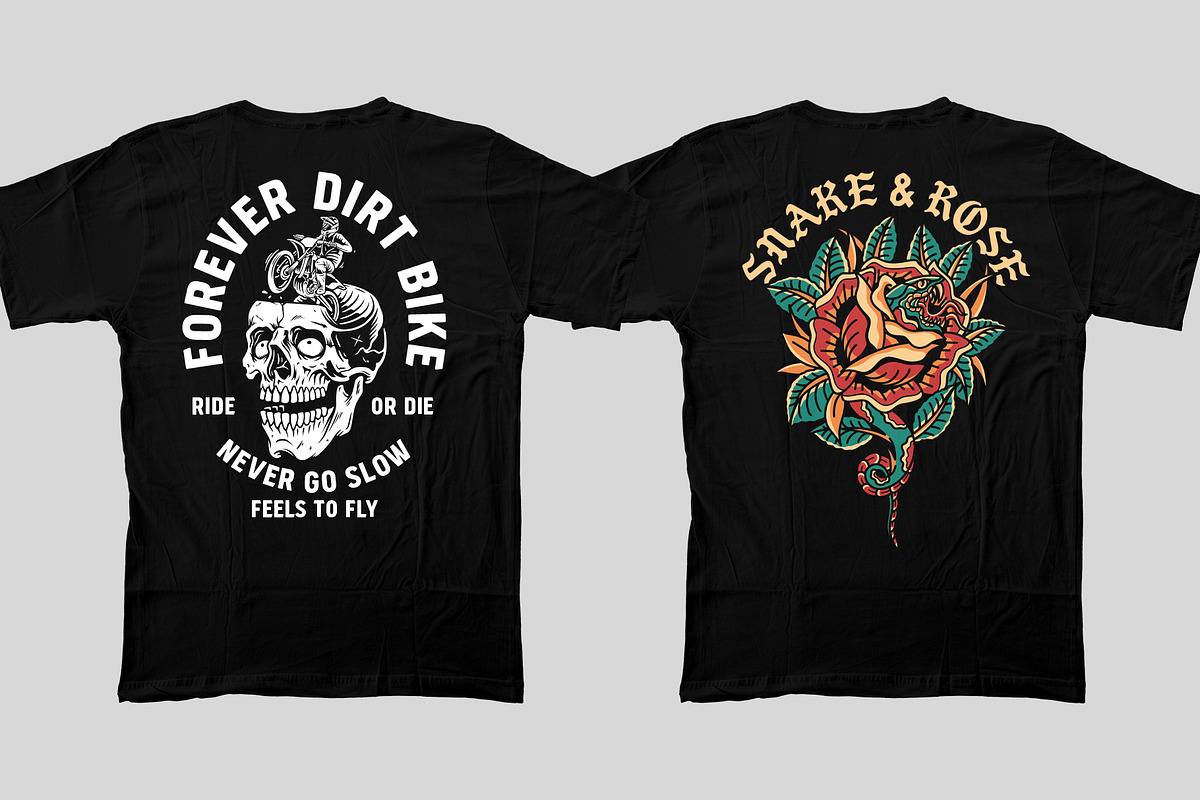 Tattoo T-shirt Design Bundle, an Object Illustration by Stead Supply (Photo 6 of 6)