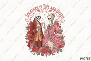 Skeleton Love Valentine PNG, an Illustration by CraftArtStudio