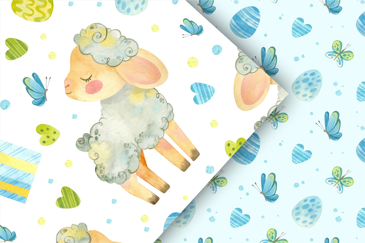Easter Seamless Pattern, Cute Sheep, a Pattern Graphic by Valin Malin (Photo 5 of 8)