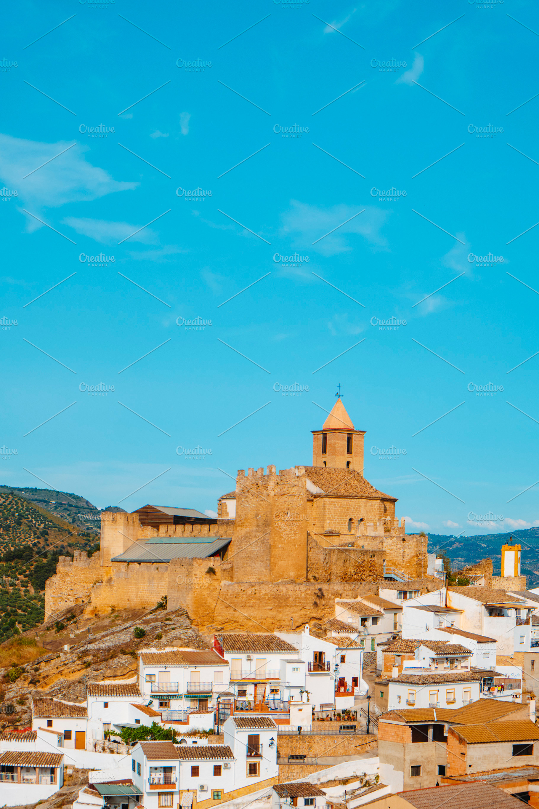 view of Iznajar, in Cordoba province, Spain, a Photo by Nito