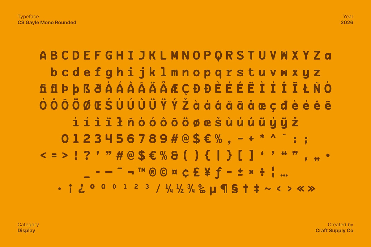 CS Gayle Mono Rounded, a Sans Serif Font by Craft Supply Co. (Photo 8 of 8)