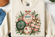 Preppy Merry Christmas Ornament PNG, a Seasonal Illustration by Canvas Craft (Thumbnail 1 of 6)