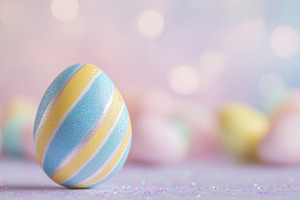 Colorful Easter egg with stripes, a Photo by Beautiful things