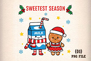 Christmas Milk and Cookies PNG, an Illustration by DreamArtGraphic (Thumbnail 1 of 5)