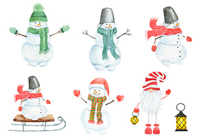 Watercolor Christmas Illustrations