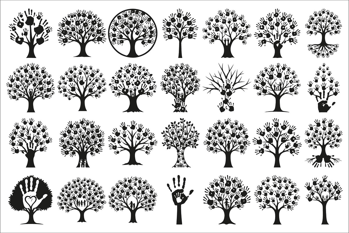 family handprint tree silhouette, an Illustration by Amazin_art (Photo 1 of 29)
