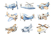 Air Transport Watercolor Clipart PNG, a Decorative Illustration by Coral Beauty (Thumbnail 7 of 12)