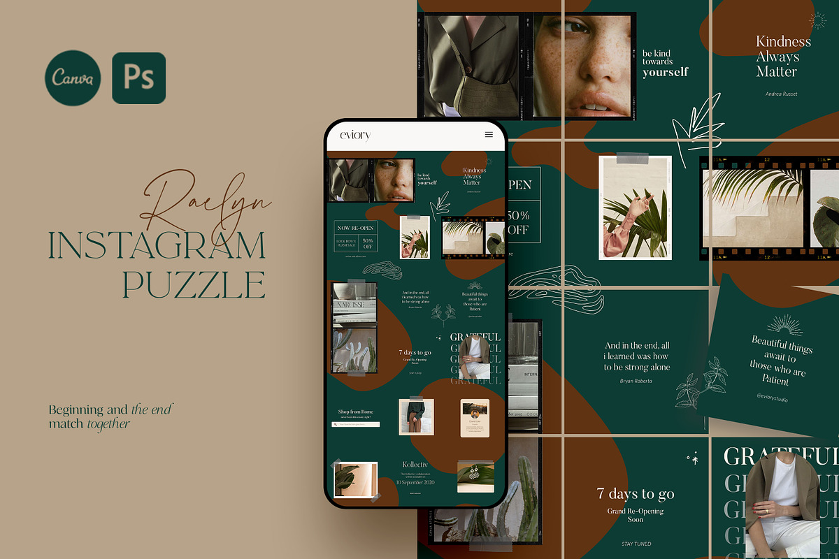 PUZZLE Bundle Instagram CANVA PS, a Social Media Template by Eviory (Photo 38 of 50)