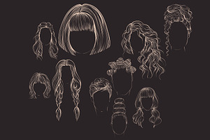 Woman Hairstyle Stamps Brushes