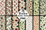 Boho Christmas Seamless Paper Bundle, an Illustration by CraftArtStudio (Thumbnail 1 of 3)