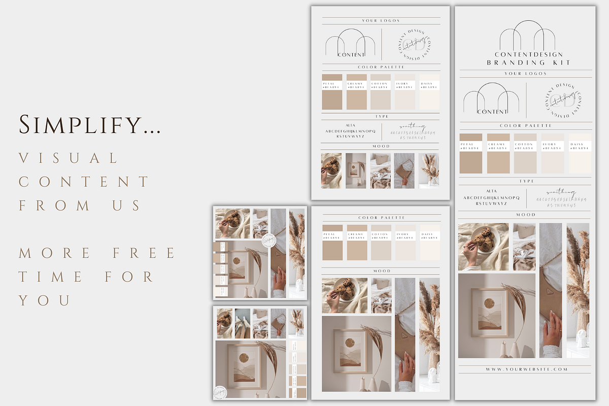 Branding Mood Board Canva Template, a Stationery Template by BRANDcontent (Photo 2 of 6)