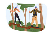 People climbing in rope park set, a Sport Illustration by Good Studio (Thumbnail 23 of 25)