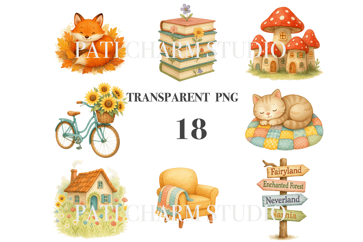 18 Cottagecore Clipart, a Decorative Illustration by Pati Charm Studio (Photo 3 of 8)