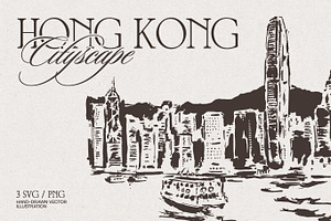 Hong Kong Cityscape Sketches, a Work Illustration by TheMountBirdStudio