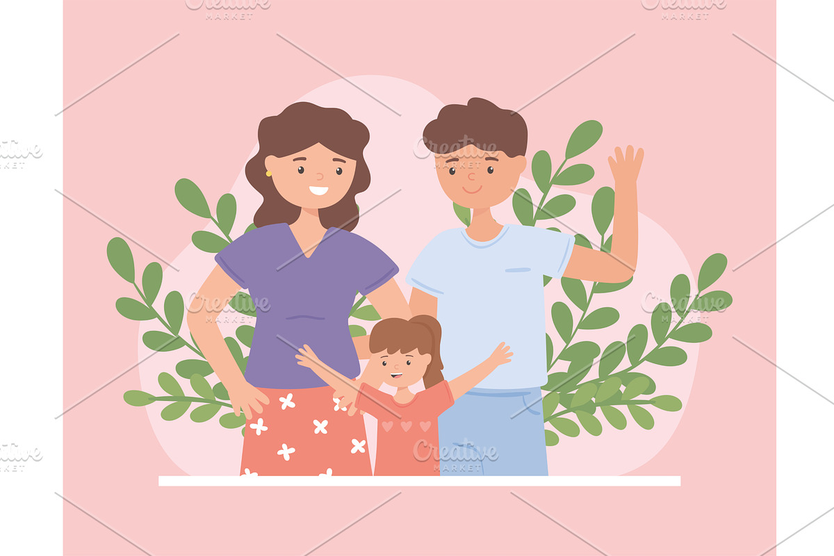 adopted girl and couple, a Person Illustration by studiogstock