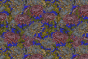 maximalist chrysanthemum botanical, a Pattern Graphic by NayaChu (Thumbnail 4 of 9)
