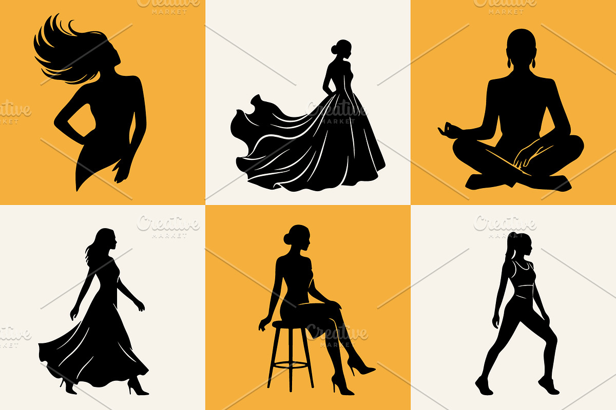Haute Couture Runway Silhouette Set, an Object Graphic by Designgrove (Photo 2 of 3)