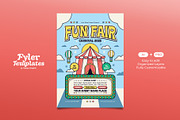 Retro Fun Fair Carnival Flyer, a Flyer Template by Tiptop Graphic (Thumbnail 1 of 5)
