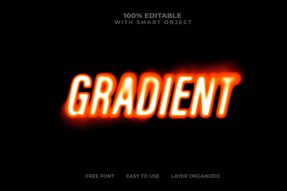 Glowing Gradient Motion Text Effect, a Layer Style Add-On by Md Jahidul99 (Photo 1 of 2)