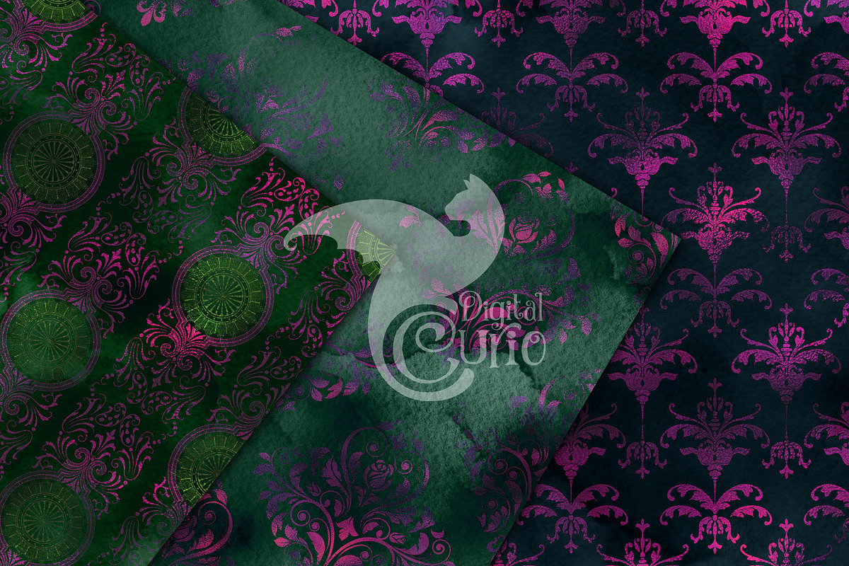 Watercolor Plum Damask Textures, a Texture Graphic by Digital Curio (Photo 2 of 7)