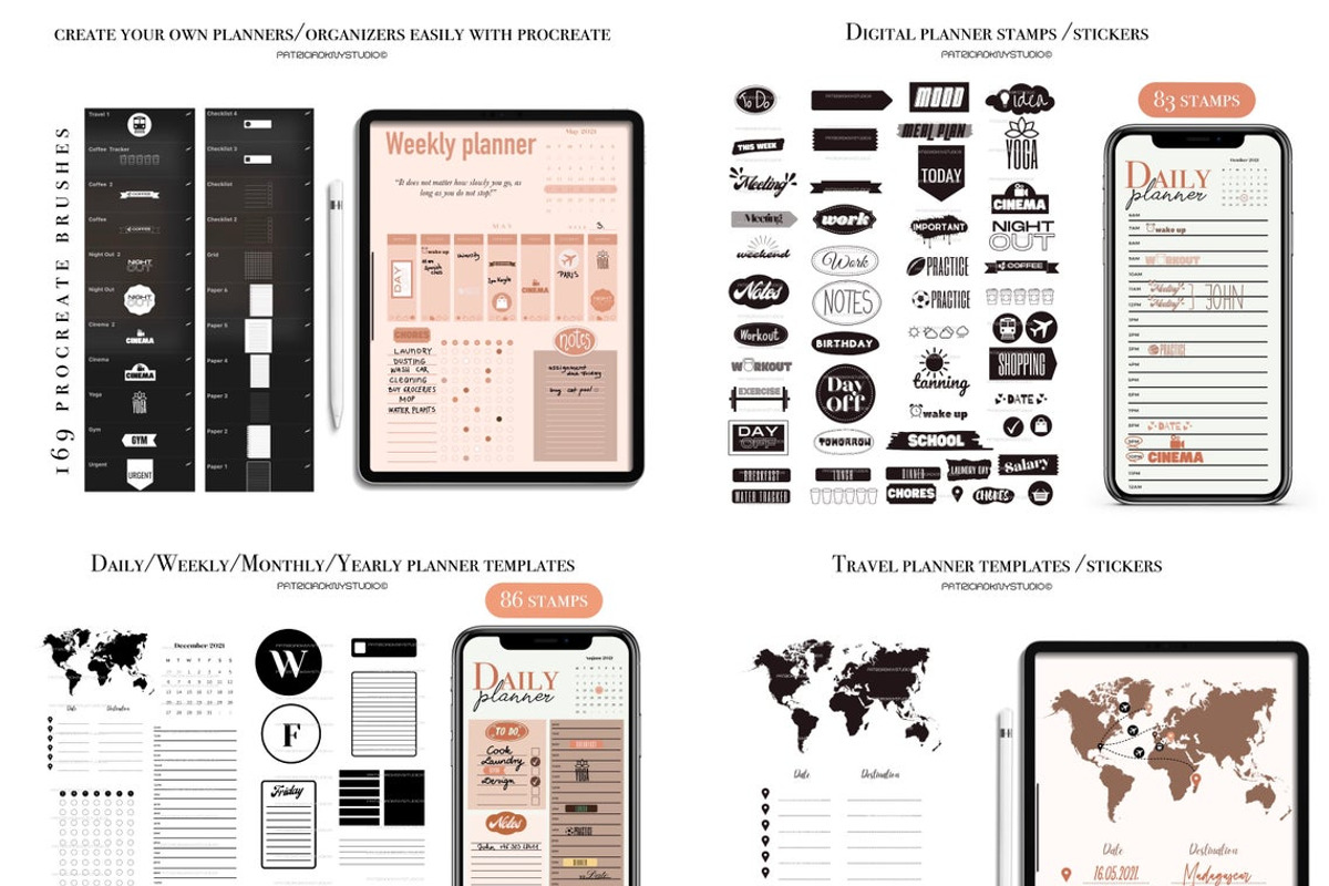 Procreate MEGA PACK - 1680+ brushes, a Brush Add-On by PDknyStudio