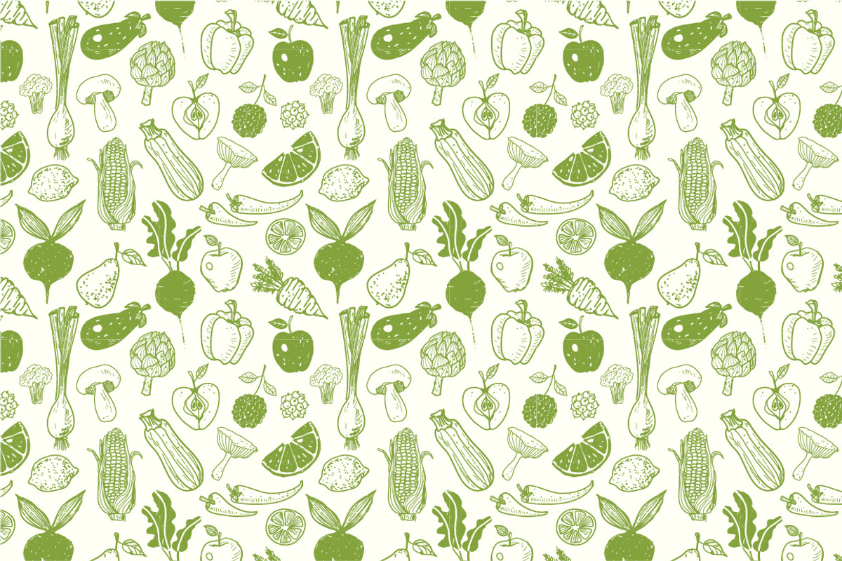Fruits and vegetables doodles, a Food Illustration by Elina_Li (Photo 17 of 20)