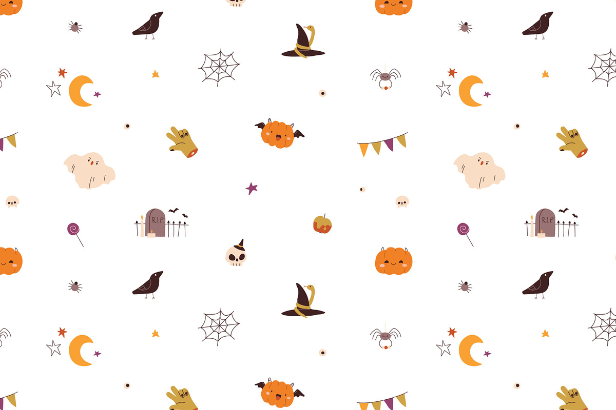 Cute Halloween seamless patterns set, a Pattern Graphic by Good Studio (Photo 4 of 8)
