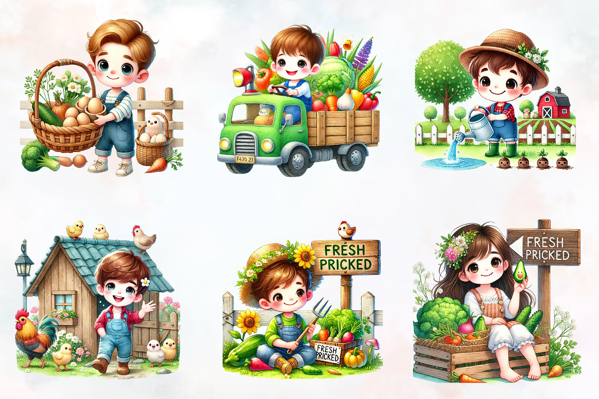 Spring farm sublimation clipart, an Illustration by RobertsArt (Photo 7 of 7)