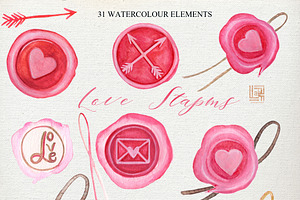 Love stamps, envelopes, a Texture Illustration by LABFcreations