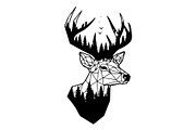 Deer Antler Silhouette Bundle, an Object Illustration by yasushie (Thumbnail 9 of 31)