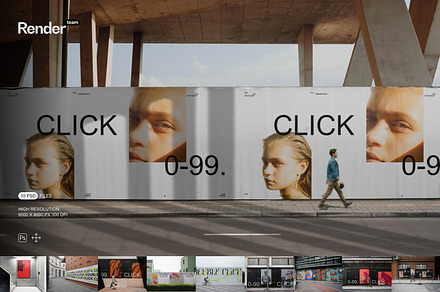 Poster and Billboard Mockup Set, an Advertising Mockup by Renderteam