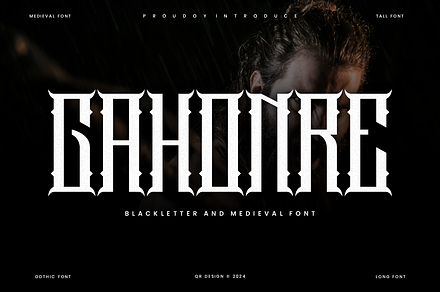 Gahonre - Medieval & Gothic Font, a Blackletter Font by QR Design Studio