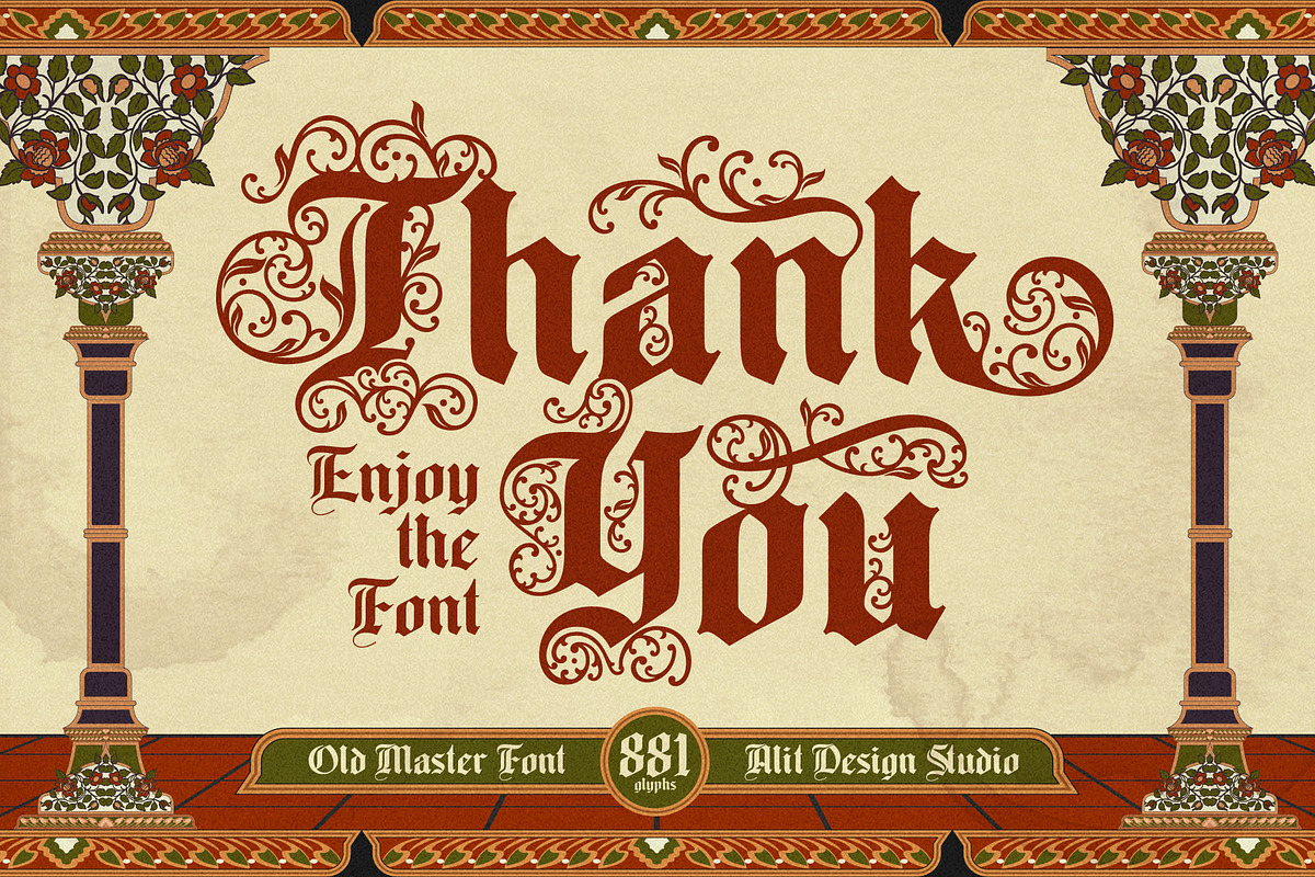 Old Master Typeface, a Blackletter Font by alit design (Photo 17 of 17)