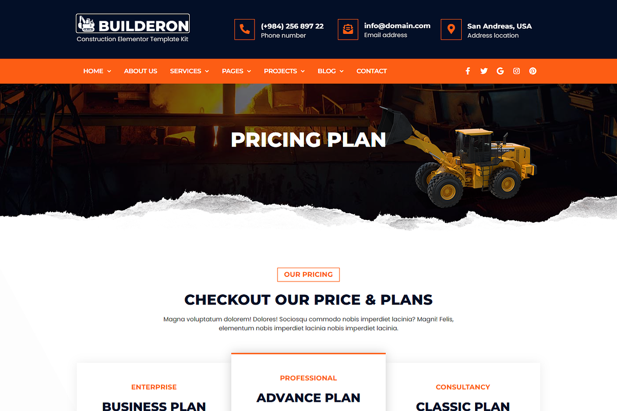 Construction Elementor Template Kit, a Landing Page Template by Elite Templates (Photo 10 of 15)
