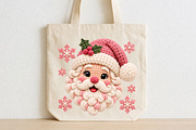 Pink Christmas Santa Crochet PNG, a Seasonal Illustration by CraftArtStudio (Thumbnail 2 of 4)