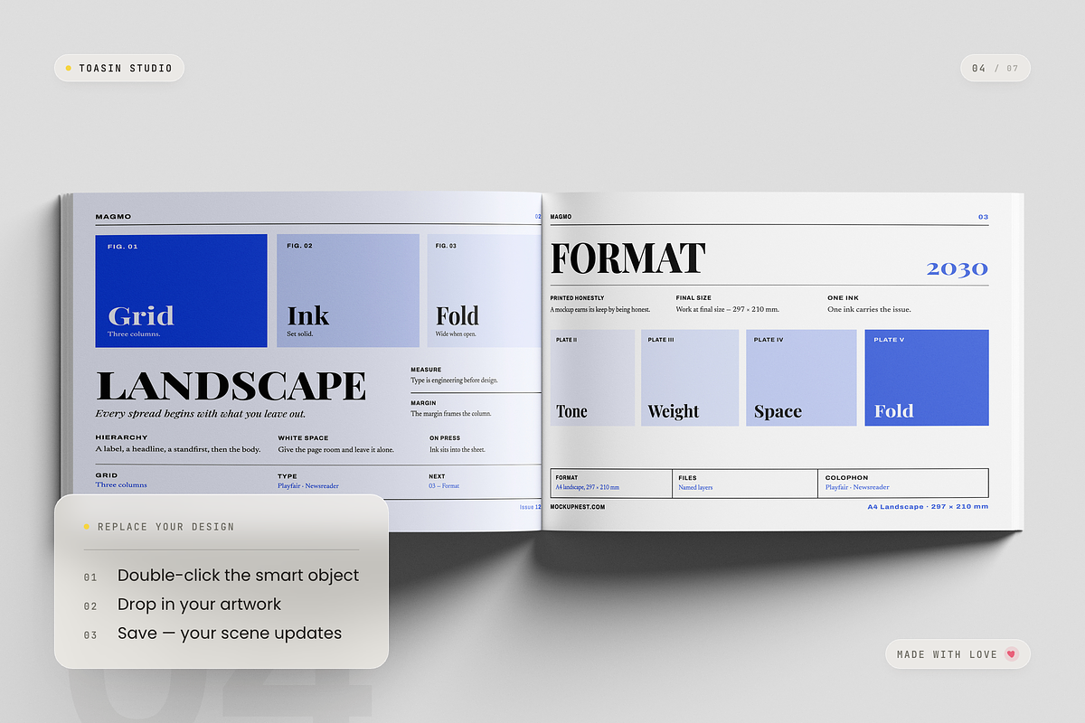 A4 Landscape Magazine Mockup, a Books & Magazine Mockup by Toasin Studio (Photo 4 of 7)