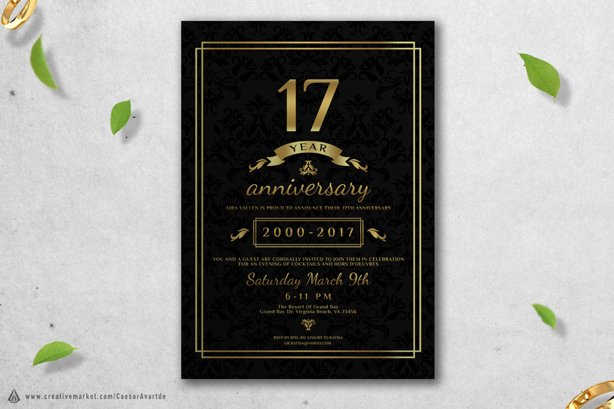 5 Anniversary Invitation, a Card Template by Avartde Creative (Photo 4 of 6)